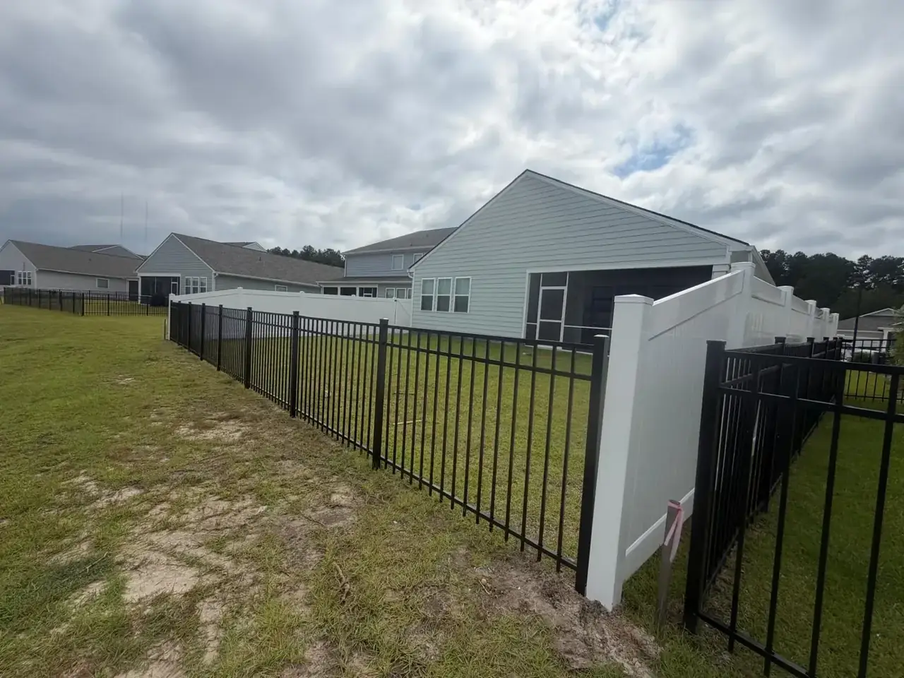 Omega Fence black aluminum fence