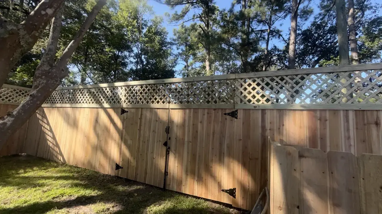 Omega Fence double wood gate